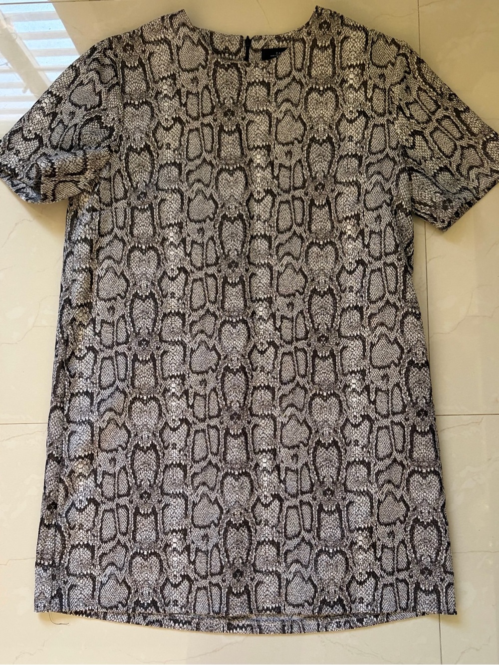 Zara Black and White Snake-Print mini dress
